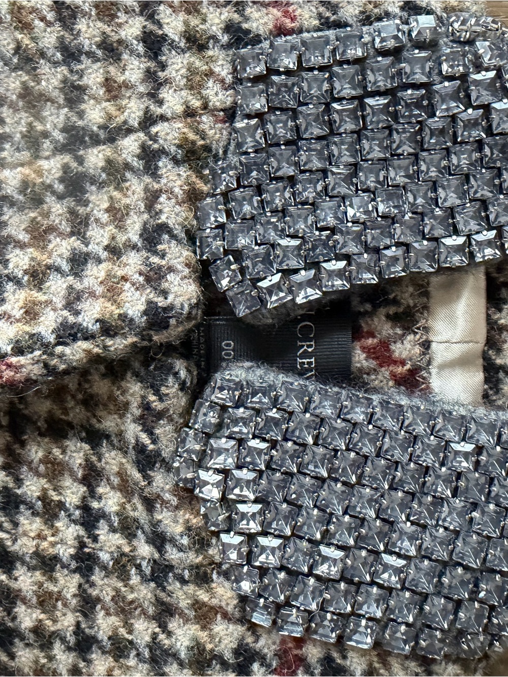 J. Crew Plaid houndstooth Tailored Blazer with Jeweled Collar - Picture 5 of 10